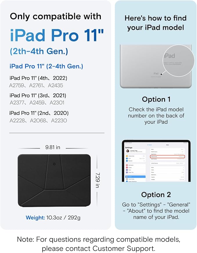 MOFT Dynamic Folio Case for iPad Pro 11" (4th 2022 | 3rd 2021 | 2nd 2020), Slim Magnetic Stand Case with 20+ Viewing Angles, Auto Wake/Sleep,Jet Black