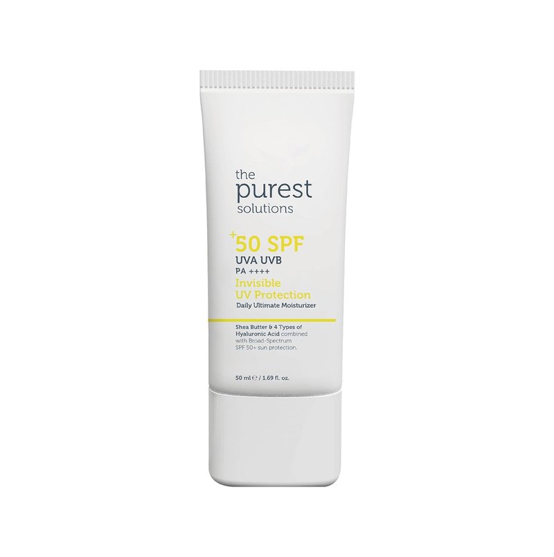 Invisible UV Protection Daily Moisturizer SPF 50+ | Hydrating Hyaluronic Acid & Shea Butter - Anti-Aging for All Skin Types (1.69 fl. oz)