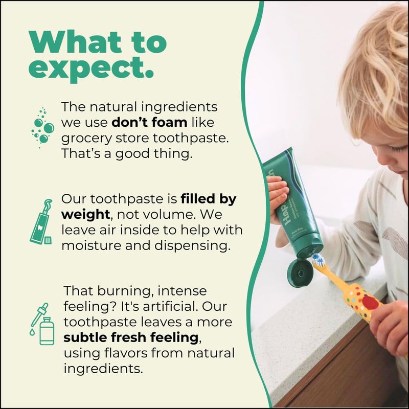Happy Tooth Hydroxyapatite Toothpaste, Fluoride Free, Natural Whitening for Kids, Toddlers and Adults, SLS Free, Enamel Safe, Dentist Formulated with Clean Ingredients, Fresh Mint Flavor, 4.0 oz