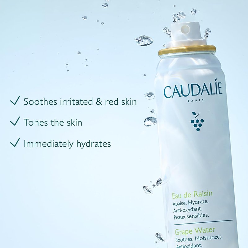Caudalie Grape Water Face Mist - Hydrating Antioxidant Spray for All Skin Types | Sensitive Skin Safe