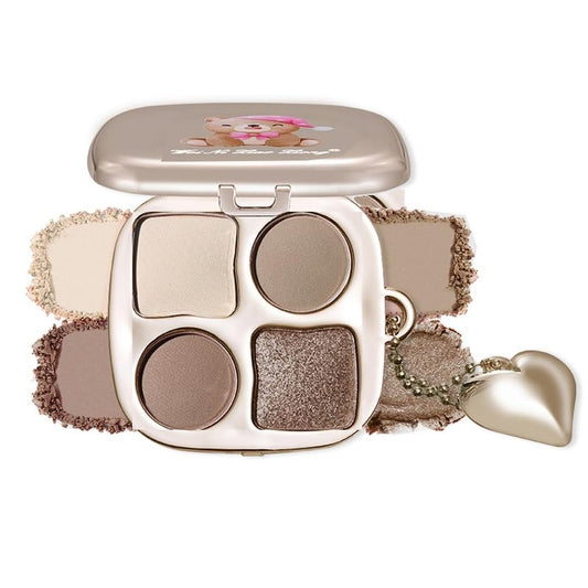 Mini Neutral Nude Cool-Toned Eyeshadow Palette with Mirror – Matte&Shimmer High-Pigment,Blendable Long-Lasting Waterproof Mini Smokey Eye&Contour Palette for Natural Makeup, Paleta de Sombras de Ojos