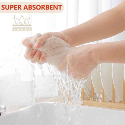 Homaxy 100% Cotton Waffle Weave Dish Cloths - Ultra Soft & Absorbent Kitchen Towels | 12 x 12 Inches, 18-Pack, Mixed Colors
