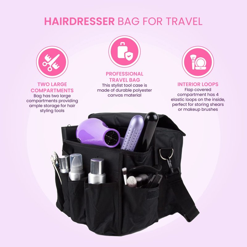 Hairdresser Bag for Travel - Hairdressing Tool Bag - Travelling Hair Stylist Bag - Makeup Artist Bag - Hairdresser Travel Bag - Cosmetology Bag