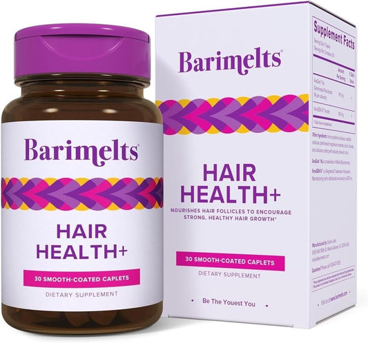 BariMelts Hair Health+ | Hair Growth Supplement for Thinning Hair - Clinically Studied AnaGain™ Nu & Keratin - 1-Month Supply