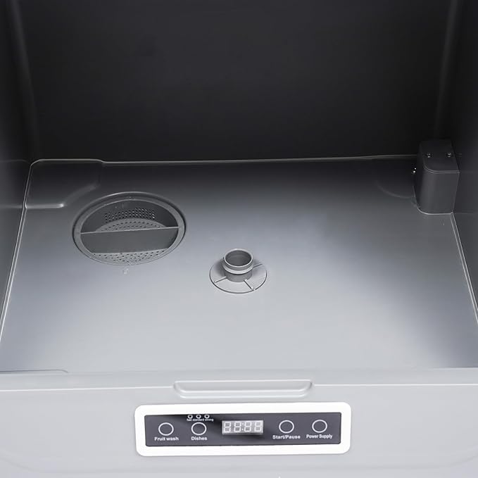 110V 800W Portable Dishwasher, Compact Dish Washing Machine Automatic Mini Dish Washing Machine Countertop Water Tank Dishwasher with 3 Washing Programs 360° Rotating Spray for House Dorm Apartment