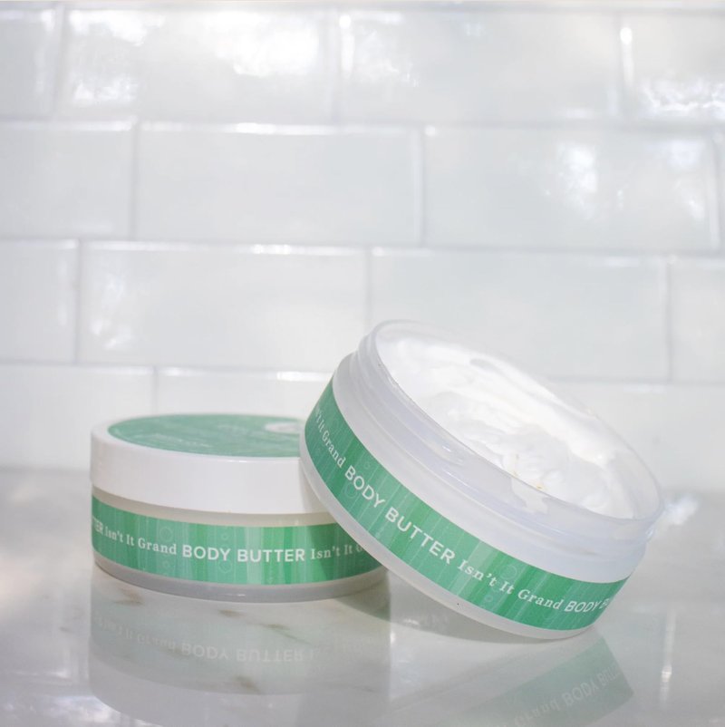 Basin Isn't It Grand Body Butter - Natural Green Clover & Aloe Scent Moisturizer with Shea Butter & Cocoa Butter - Luxurious Body Cream for All Skin Types - Made in USA
