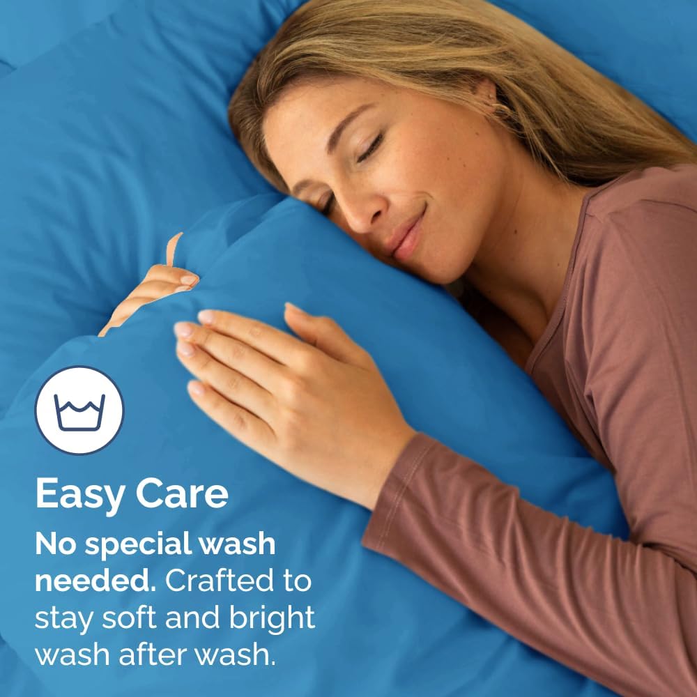 Skiennix Body Pillowcases Set of 4 | Soft & Breathable 20x54 Long Pillow Covers - Denim Blue, Machine Washable