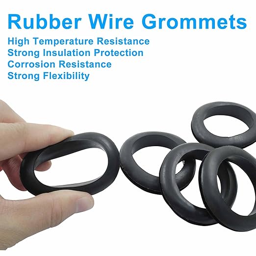 Kyuionty 12 Pcs Rubber Grommets, 1-9/16" Inside Diameter 1-3/4" Drill Hole Rubber Wire Grommets O Ring Grommets for Wire, Firewall, Cables, Plugs, Automotive