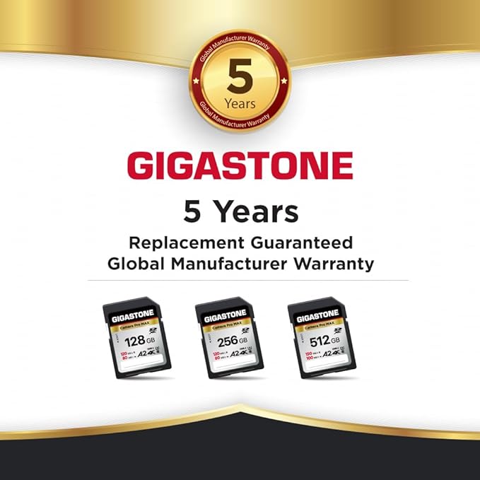 【5-Years Data Recovery】 GIGASTONE 512GB SD Card, 4K Camera Pro MAX, UHS-I A2 4K SDXC Memory Card High Speed 4K UHD Video Compatible with Kodak Digital Camera, with 1 Mini case