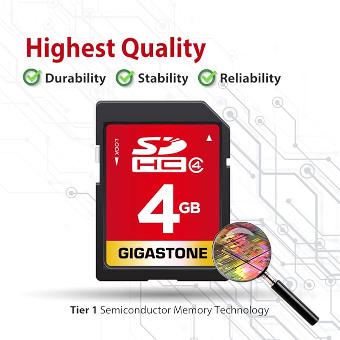 GIGASTONE 4GB SD Card 10-Pack SDHC UHS-I Class 4 Memory Card for Photo Video Music Voice File DSLR Camera DSC Camcorder Recorder Playback PC Mac POS (Pack of 10)