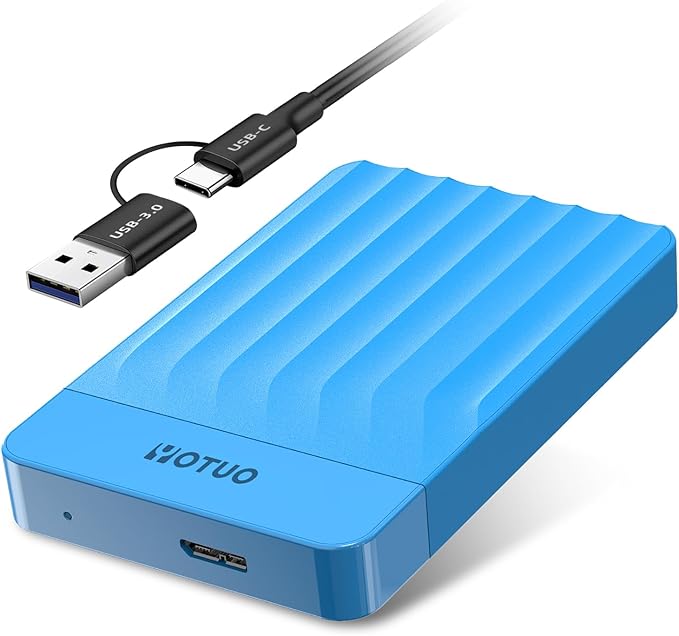 YOTUO 1TB External Hard Drive, Portable Storage Expansion HDD, USB 3.0 & USB-C for PC, Mac, Desktop, Laptop, Smartphone, PS4, Xbox One, Xbox 360, Office & Game, Blue