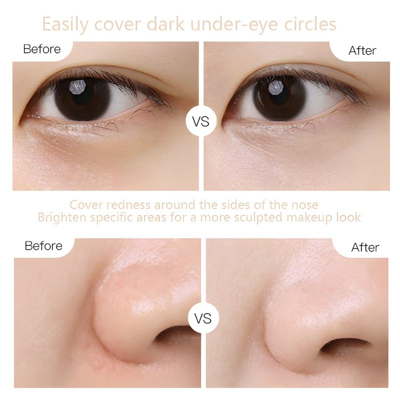 2pcs Neutral Concealer Crayon, Brightening Creamy Sustainable Under Eye Circles Concealer stick Beauty Makeup (Neutral, 2pcs)
