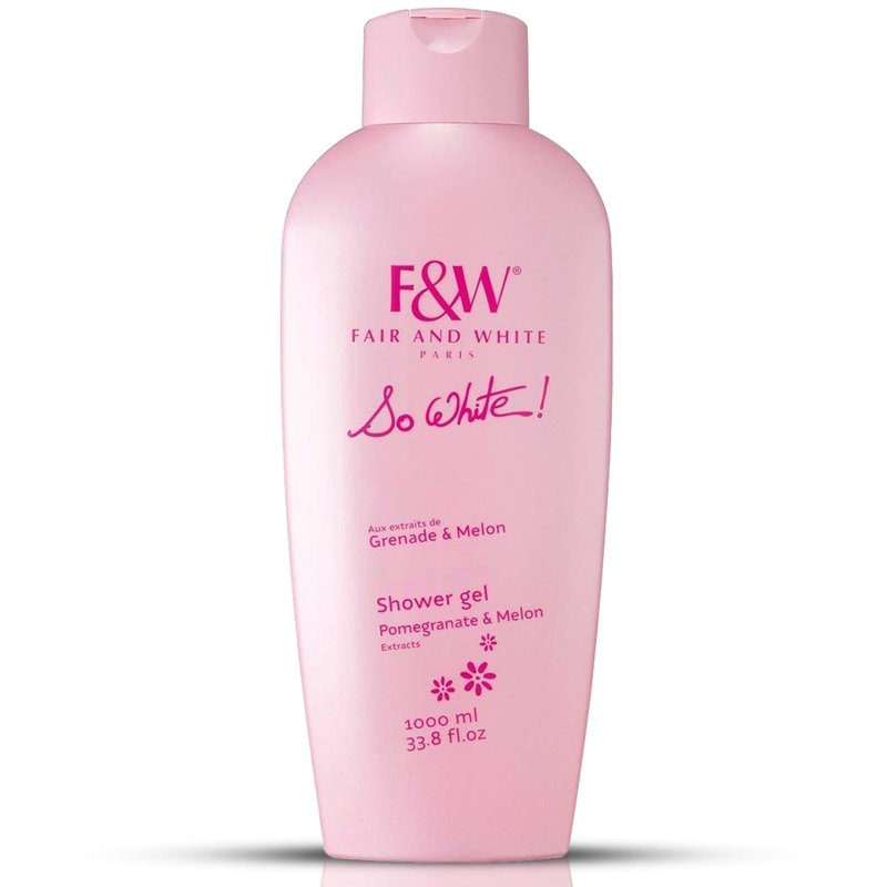 FAIR & WHITE So White Refreshing Brightening Body Wash - 1000ml / 33.8 fl oz - Daily Moisturizing Skin Shower Gel, with Pomegranate & Melon Extracts