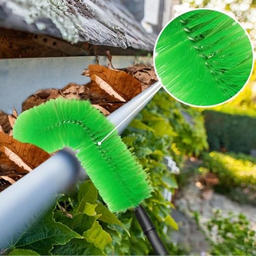 Adjustable Telescopic Gutter Cleaning Tool Homeowners DIY Enthusiasts - Safe Effective Gutter Cleaner with Extension Rod Inspection Mirror(03)