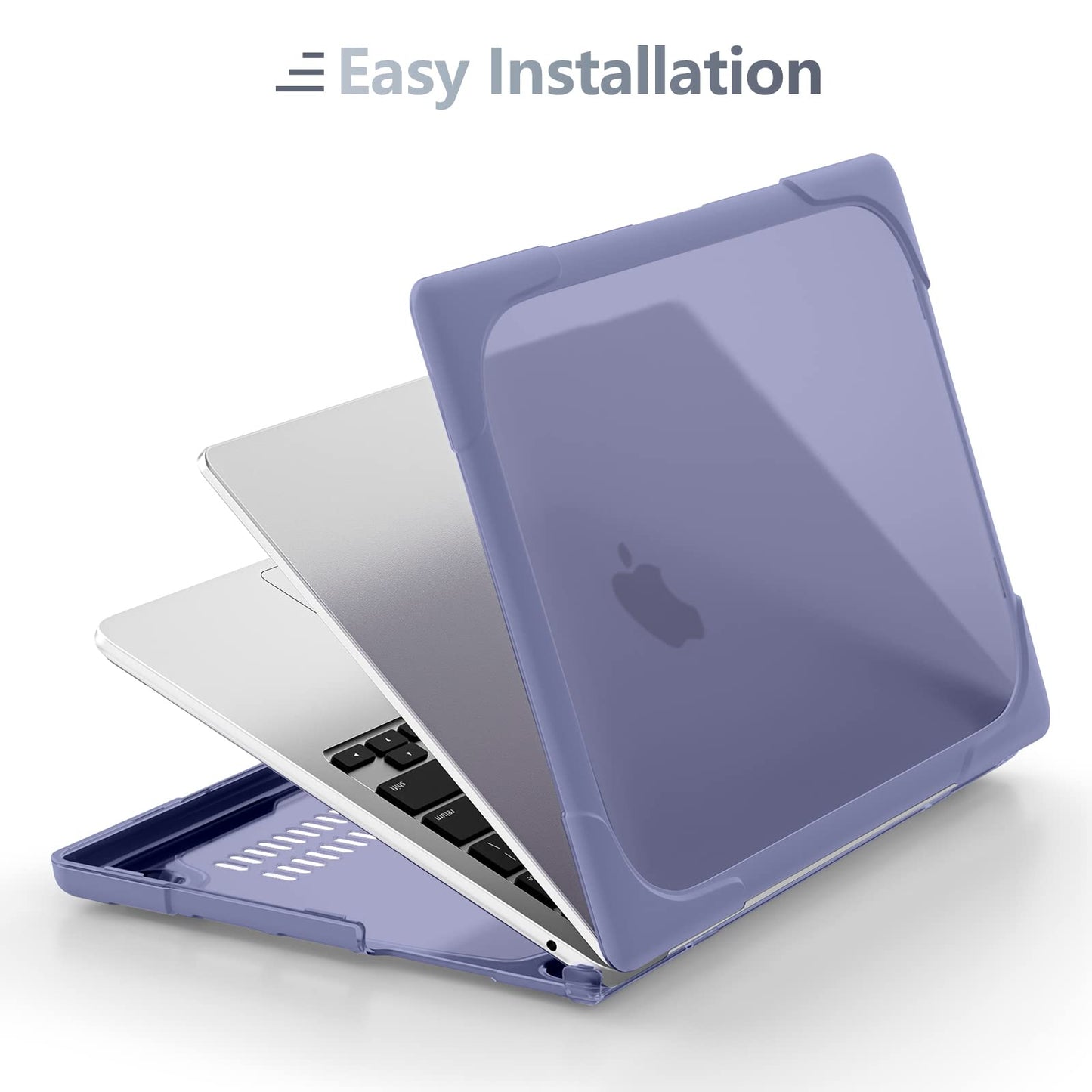 Batianda FlexStand Heavy Duty Case for MacBook Air 13.6 inch, Lavender Grey