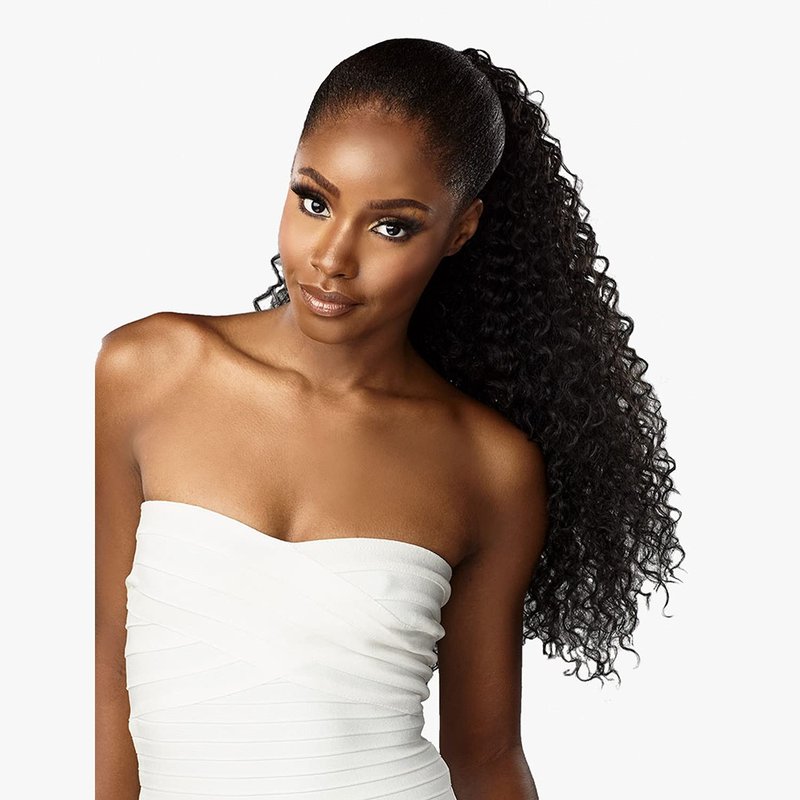 Lulu Ponytail Drawstring - High Heat Synthetic Yaki Hair Piece | 2 Dark Brown