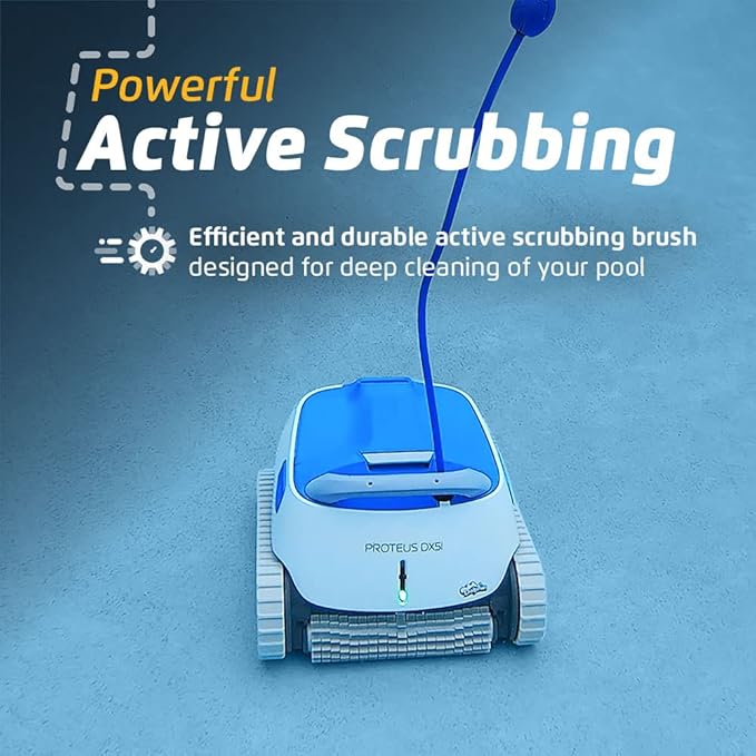 Dolphin Proteus DX5i Wi-Fi Automatic Robotic Pool Vacuum Cleaner Includes Caddy for Easy to Transport and Store, Ideal for In-Ground Pool up to 50 FT in Length