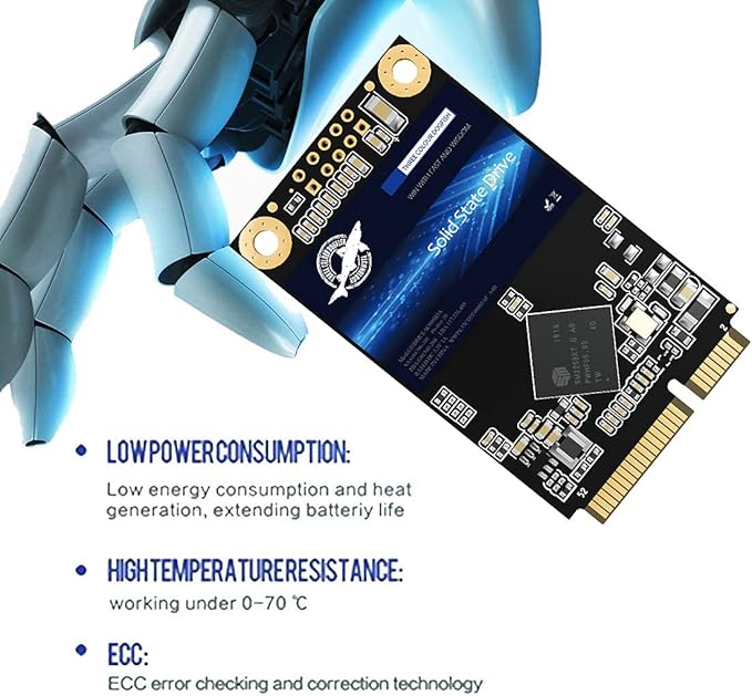 Dogfish mSATA SSD 120GB 3D NAND TLC SATA III 6 Gb/s, mSATA (30x50.9mm) Internal Solid State Drive - Compatible with Desktop PC Laptop - (MSATA 120GB)