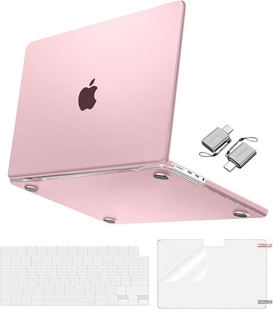 MOSISO Compatible with MacBook Pro 16 inch Case M5 2026 M4 M3 M2 M1 2025-2021 A3429 A3428 A3403 A3186 A2991 A2780 A2485, 4 in 1 Kit Seamlessly Closes Anti-Fingerprints Hard Shell, Baby Pink