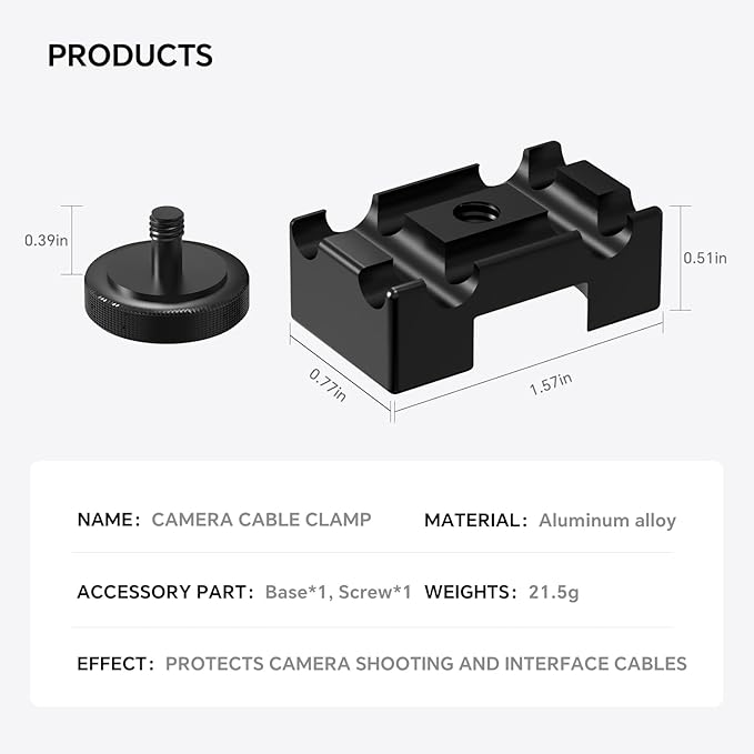 YAMCOWL Camera Cable Lock Clamp,DSLR Camera Digital USB Cable Lock Clip Clamp HDMI Protector DSLR Cable Clamp