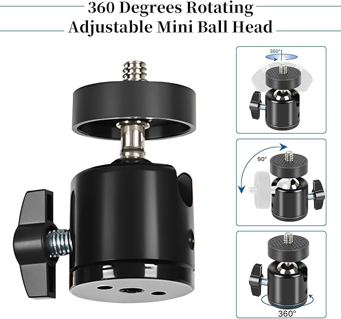 Axmorety 3 Pcs Trail Camera Tree Mount,1/4 in Screw,360° Adjustable Screw Security Cam Mount for Game Cameras, Solar Panels, etc, Easy to Install & Heavy Duty