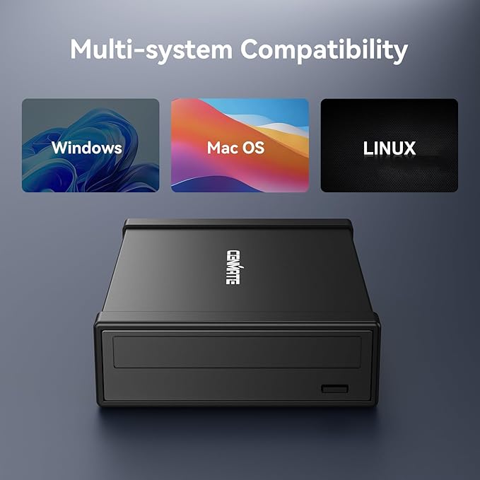 5.25" Blu-Ray/CD/DVD SATA Drive Enclosure with USB A/C 3.0, 5.25 Drive Enclosure, Optical Drive Enclosure fit any drive depth up to 171mm, Aluminum Alloy, Hot swappable(Optical Drive not Included)
