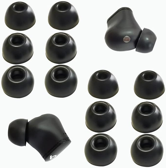 Silicone Ear Tips for Beats Studio Buds - Replacement Tips for Beats Earbuds, Fit Pro, Solo Buds, PowerBeats Pro 2, 6 Pairs (Black, S/M/L)