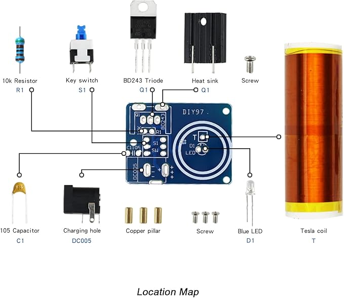 Yidab Soldering Practice Kit 5 DIY Electronics Projects Soldering Kit DIY Tesla Coil Simple Welding Skills Plug-in Circuit Kit Learn Soldering Kit for Beginners (5-Kits-TSL)