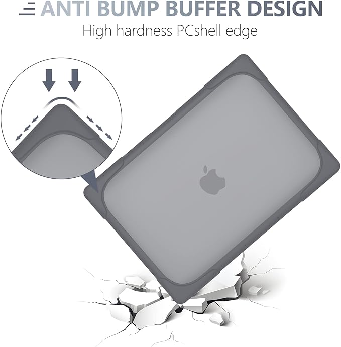 Batianda FlexStand Heavy Duty Case for MacBook Air 13.6 inch, Matte Gray