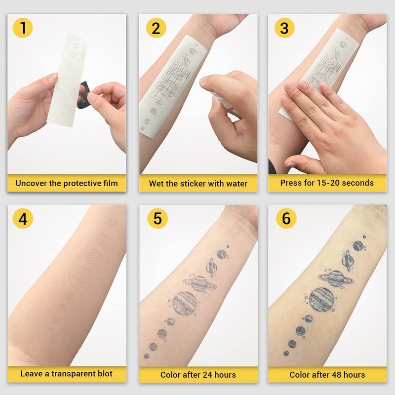 INKARTLINK Temporary Tattoos, 2 Sheets Medium Semi Permanent Tattoo, Adult Art Design Temporary Tattoos, Lasts 1-2 Weeks, Waterproof, Realistic Look, No Adhesive, No Reflection (Love me)
