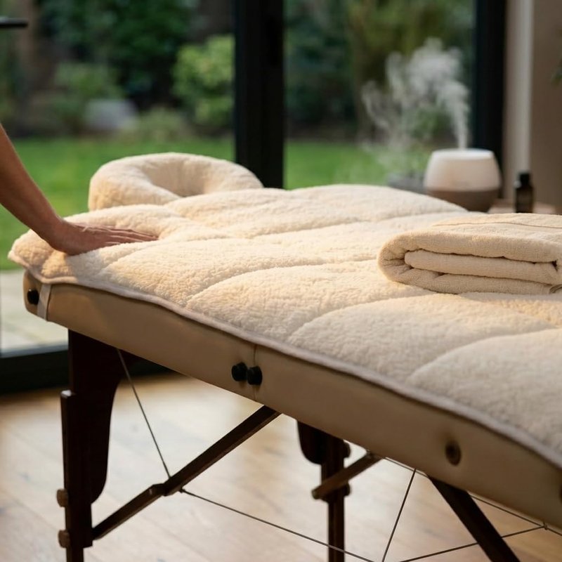 Fleece Massage Table Cover Set - Cozy Quilted Bed Topper with Pad & Face Cradle | 31"x72", Hypoallergenic, Skin-Friendly for Spa & Home Massage
