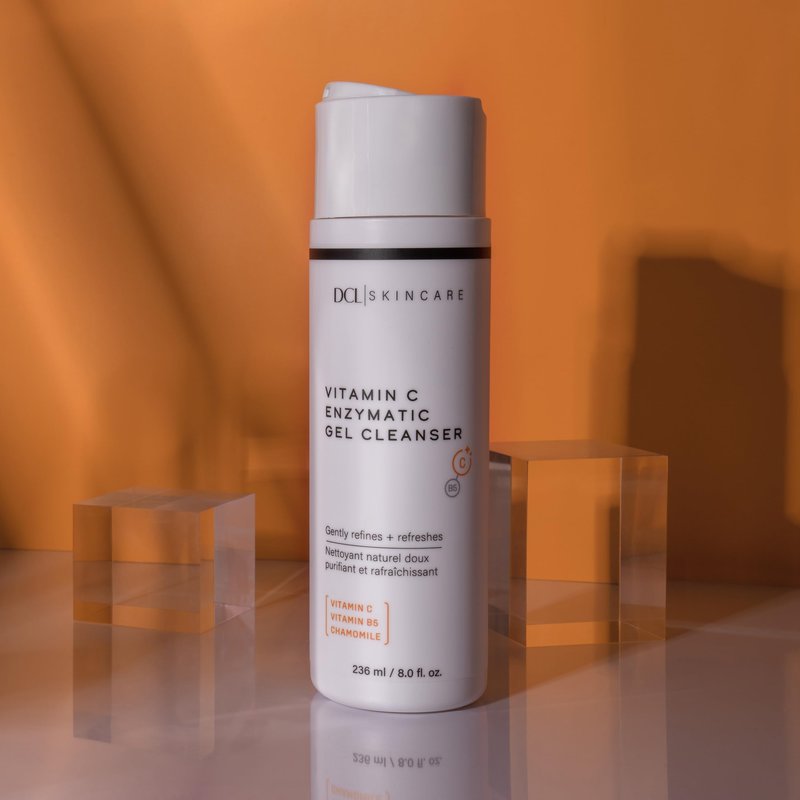 DCL Skincare Vitamin C Enzymatic Gel Cleanser with Sugar Fruit Enzymes & Vitamins C/B5, 8.0 Fl oz