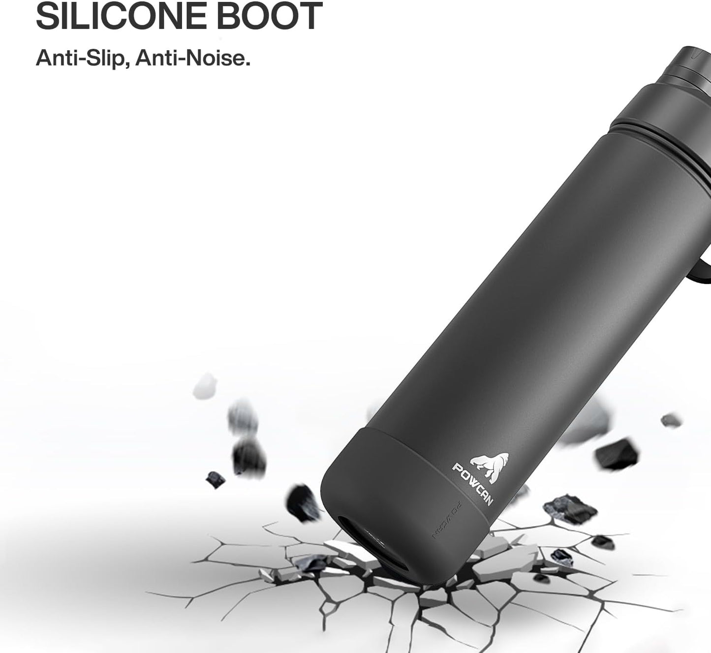 Skiennix 26 oz Insulated Water Bottle - Leakproof Design with Silicone Boot | Perfect for Sports & Travel (Black)