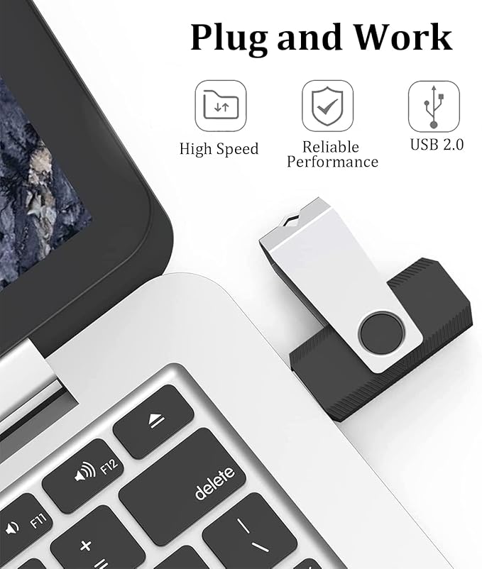 2GB Flash Drive 2 Pack, Wooolken USB 2.0 Thumb Drives Jump Pen Drive Memory Stick with LED Light and Lanyards for Storage and Backup (Black Blue)
