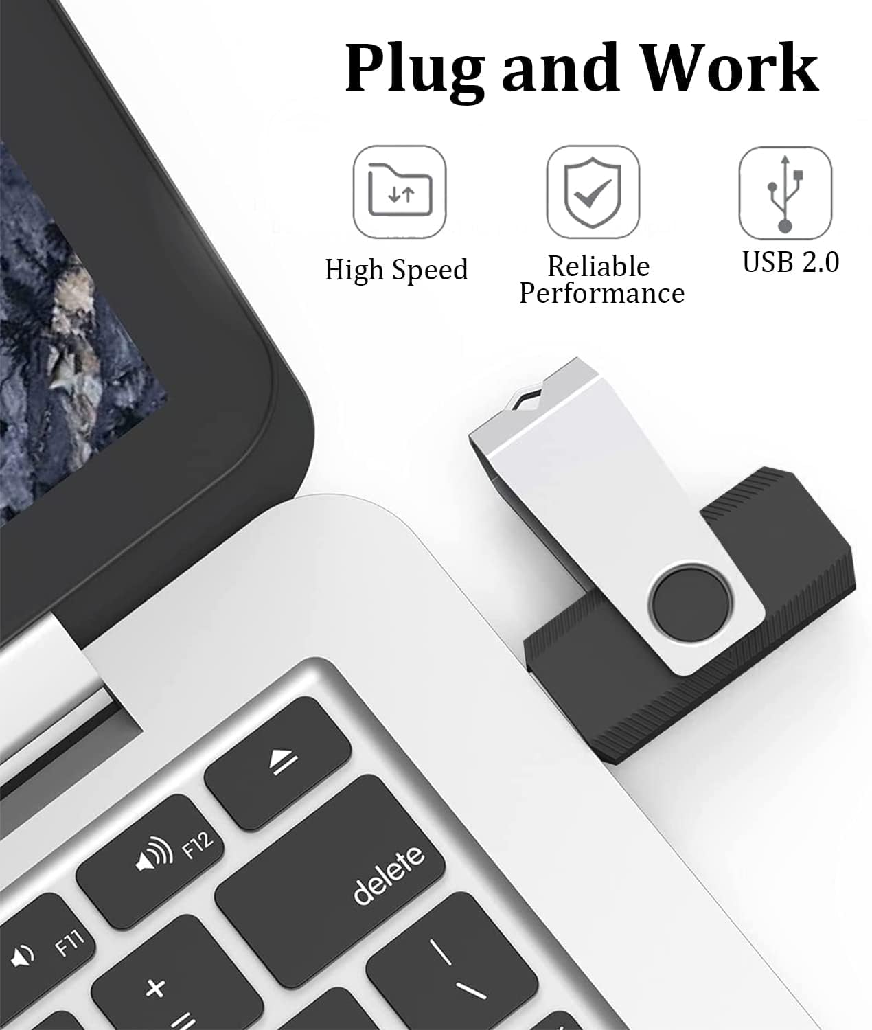 2GB Flash Drive 2 Pack, Wooolken USB 2.0 Thumb Drives Jump Pen Drive Memory Stick with LED Light and Lanyards for Storage and Backup (Black Blue)
