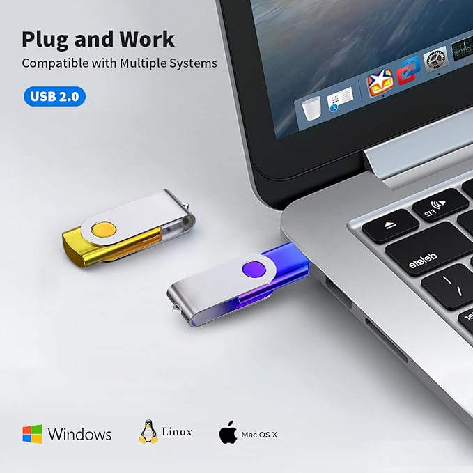 ABLAZE 32GB Flash Drive 2 Pack, USB 2.0 Memory Stick with Lanyards Swivel Thumb Drives Bulk 32GB Pendrive U Disk for Data Storage