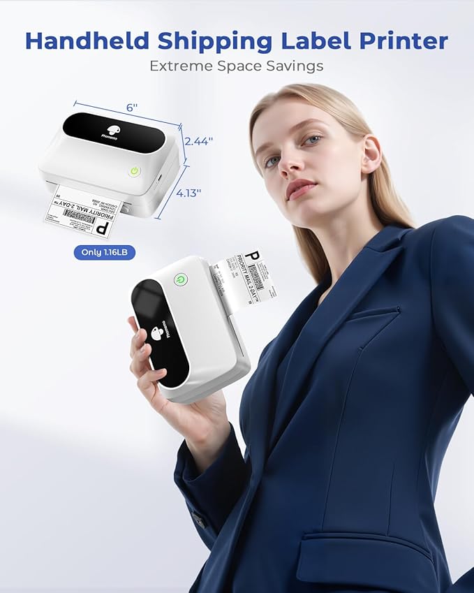 Phomemo Label Printer, Bluetooth M421 4 x 6 Shipping Label Printer, Thermal Portable Printers for Shipping, Warehouse, Barcode, Address,Compatible with Phone & PC