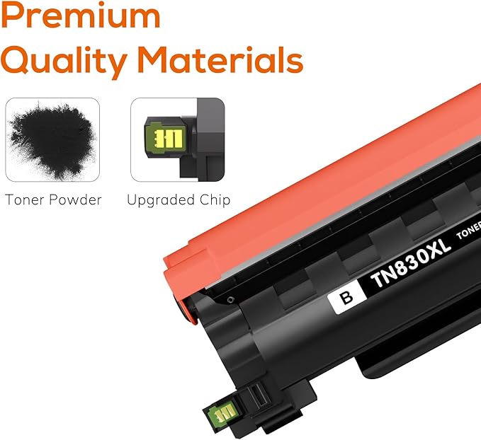 Jeostarky Compatible TN830XL TN830 Toner Replacement for Brother TN830XL TN830/XL/V Toner Work with HL-L2460DW HL-L2405W HL-L2400D HL-L2480DW MFC-L2820DW XL MFC-L2900DW DCP-L2640DW Printer (4 Black)