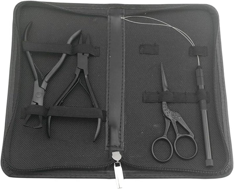 Hair Extension Beading Tool Kit - Micro Link Bead Closer, Remover Pliers & Scissors Set | Rainbow Color