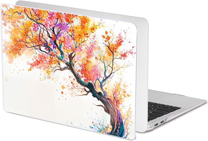 LCMOCICO Compatible with MacBook Air 13 inch Case M1 A2337 A2179 A1932 2021 2020 2019 2018 Release with Retina Display & Touch ID, Crystal Pattern Plastic Hard Shell Case Cover, Phoenix Tree Flowers