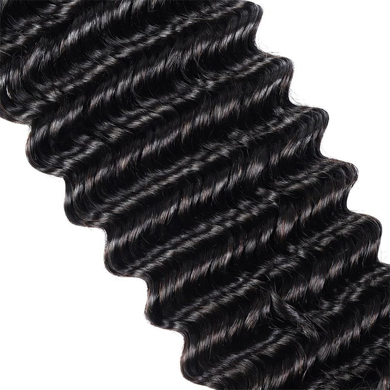 20 Inch Human Braiding Hair for Boho Braids 2 Bundle 100g Deep Wave Bulk Human Hair for Braiding No Weft 12A Brazilian Virgin Curly Human Hair Extensions for Boho Braids