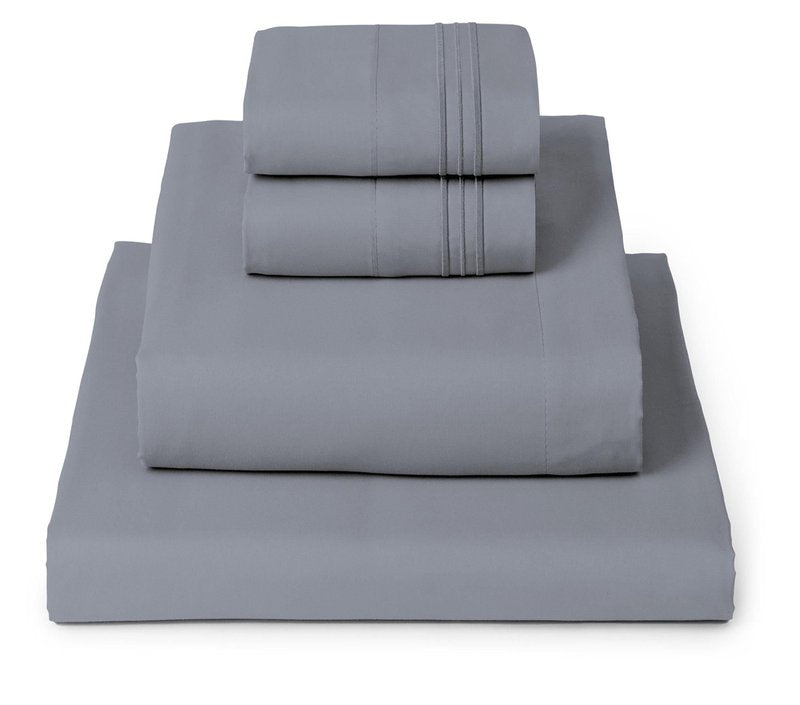 Mellanni Full Sheets Set - 4 PC Iconic Collection Bedding - Hotel Luxury, Extra Soft, Cooling Bed Sheets - Wrinkle, Fade, Stain Resistant (Full, Mineral Gray)