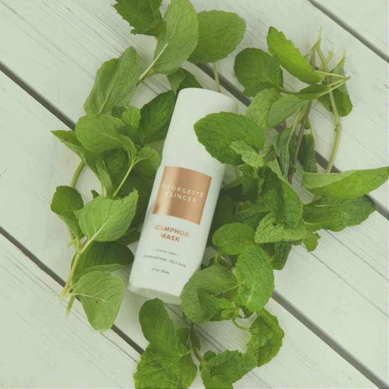 Georgette Klinger Camphor Mask - Mineral-Rich Clay Mask with Menthol & Vitamin E: Detoxify, Exfoliate, and Improve Skin Tone while Absorbing Excess Oil, and Clearing Clogged Pores - 1.7 oz