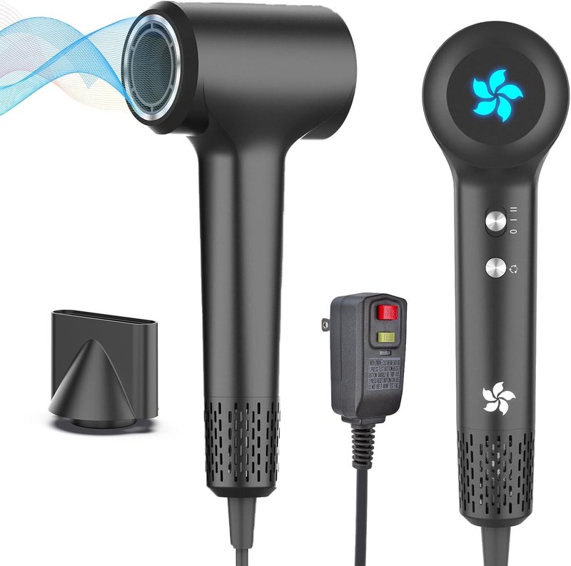 Professional High-Speed Ionic Hair Dryer - 110,000 RPM Brushless Motor | Low Noise, Travel-Friendly Design