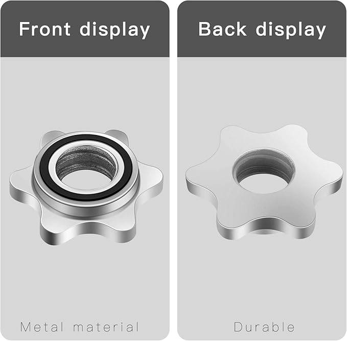 Lamoutor 2Pcs Anti-Slip Hex Nut 25mm Collar Screw for Barbell Dumbbell Weight Lifting (Silver 2pcs)