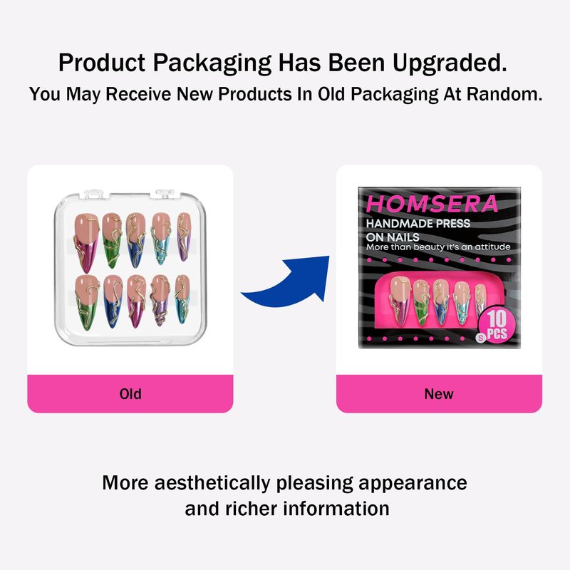 HOMSERA Handmade Press On Nails Almond, French Tips 3D Joker Design Short Fake Nails, Salon-Quality Reusable, 10Pcs Includes Adhesive Pads & Nail File, Special Holiday Gifts