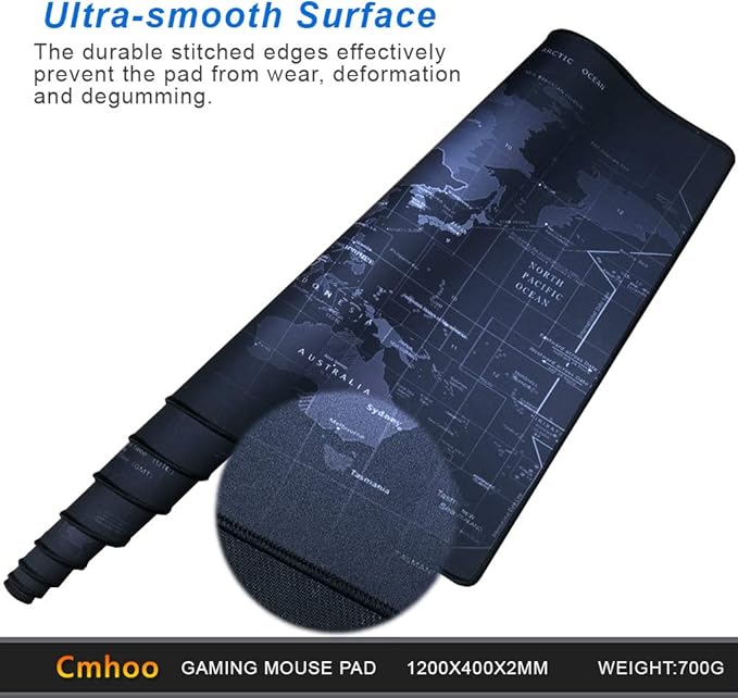 Cmhoo Gaming Mouse Pad Large Anti-Slip Rubber Base Size 47.2x15.7 in (47.2X15.7IN, 120x40 Map)