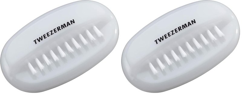 Tweezerman Dual Surface Nail Brush Set - Effective Cleaning Tool | Pack of 2
