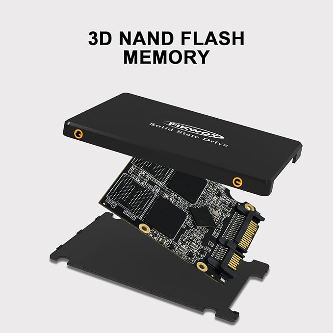 Fikwot FS810 500GB SSD, 2.5" SSD SATA III 6Gb/s, Solid State Drives, Up to 560MB/s, 3D NAND TLC Flash, Internal SSD for Desktops and Laptops(Black)