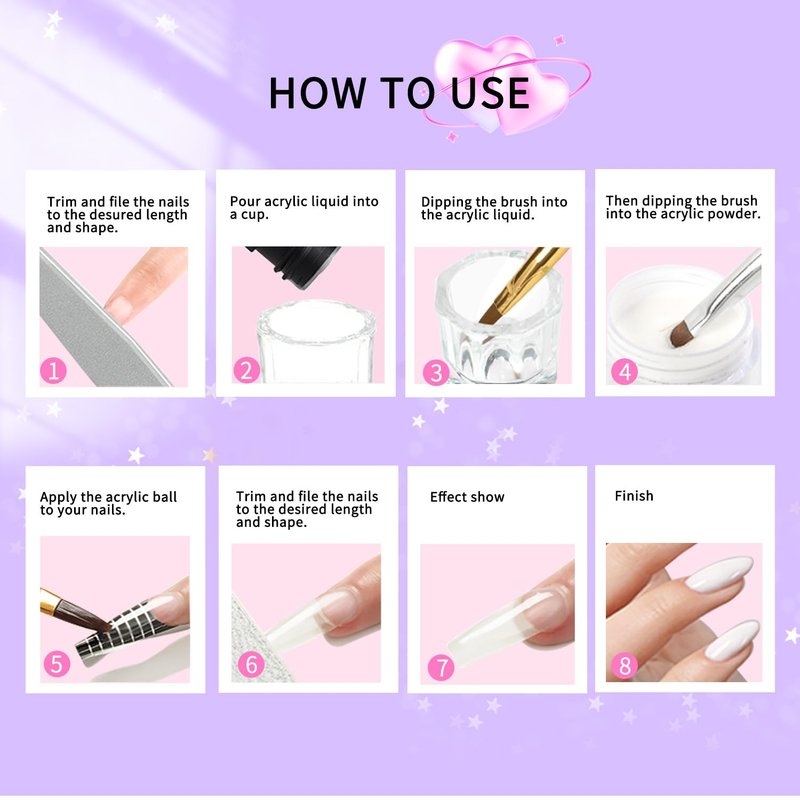 SULLMAR Nail Acrylic Powder Set 18 Colors DIY Nail Art Glitters Acrylic for Nails Sparkling Acrylic Nails Great for Home Manicure Sugar Powder for Nail Art Supplies